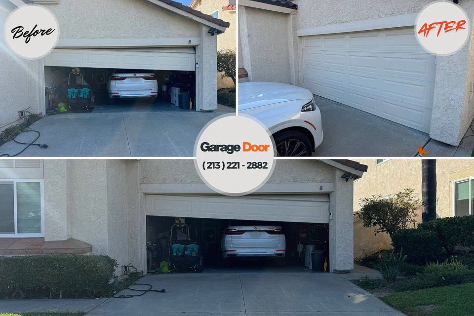 Before and after: garage door repair Tallulah, LA